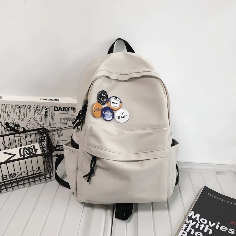 Water-Resistant Nylon Laptop Backpack with Charm photo 2