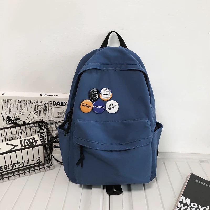 Water-Resistant Nylon Laptop Backpack with Charm photo 3