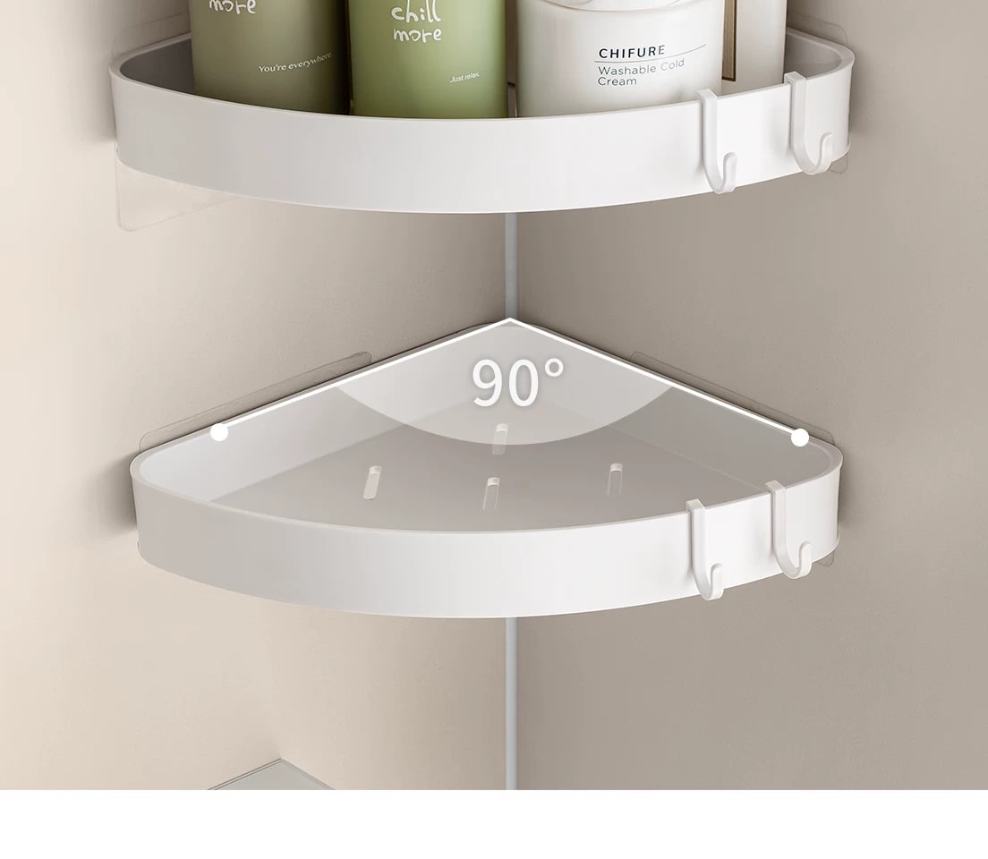 No-Drill Wall-Mounted Bathroom Corner Shelf — Home & Furniture on G+ Market
