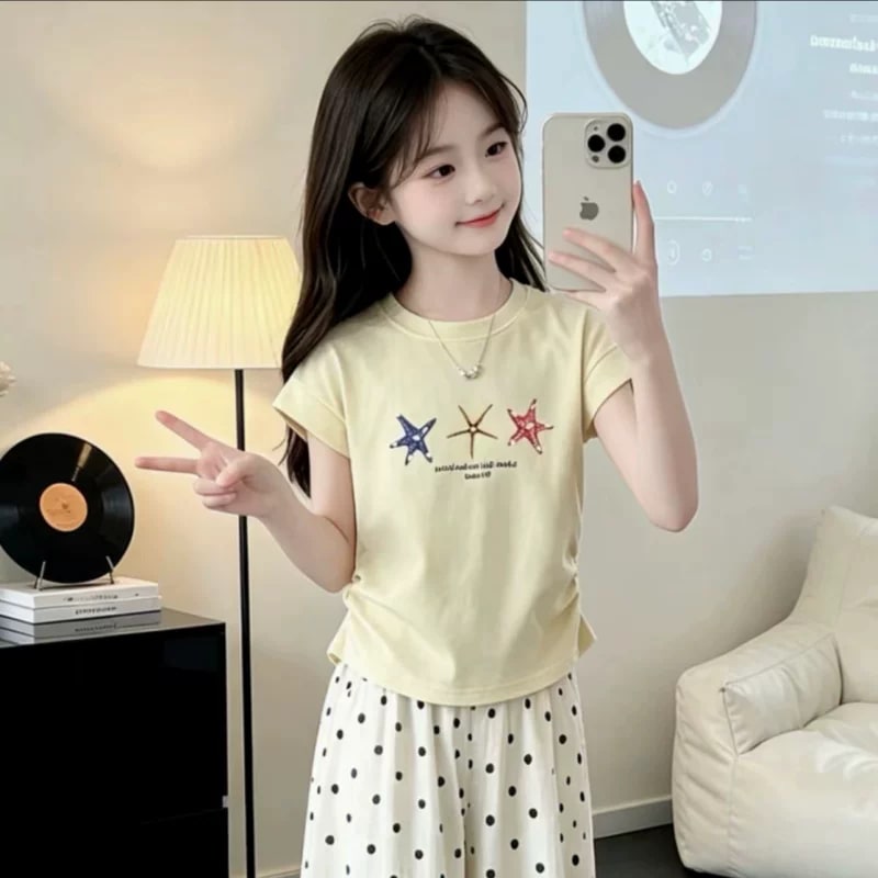Girls' Starfish Top and Wide-Leg Trousers Set photo 2