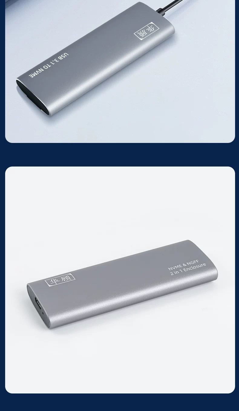 USB-C M.2 NVMe and SATA SSD Enclosure — Electronics on G+ Market