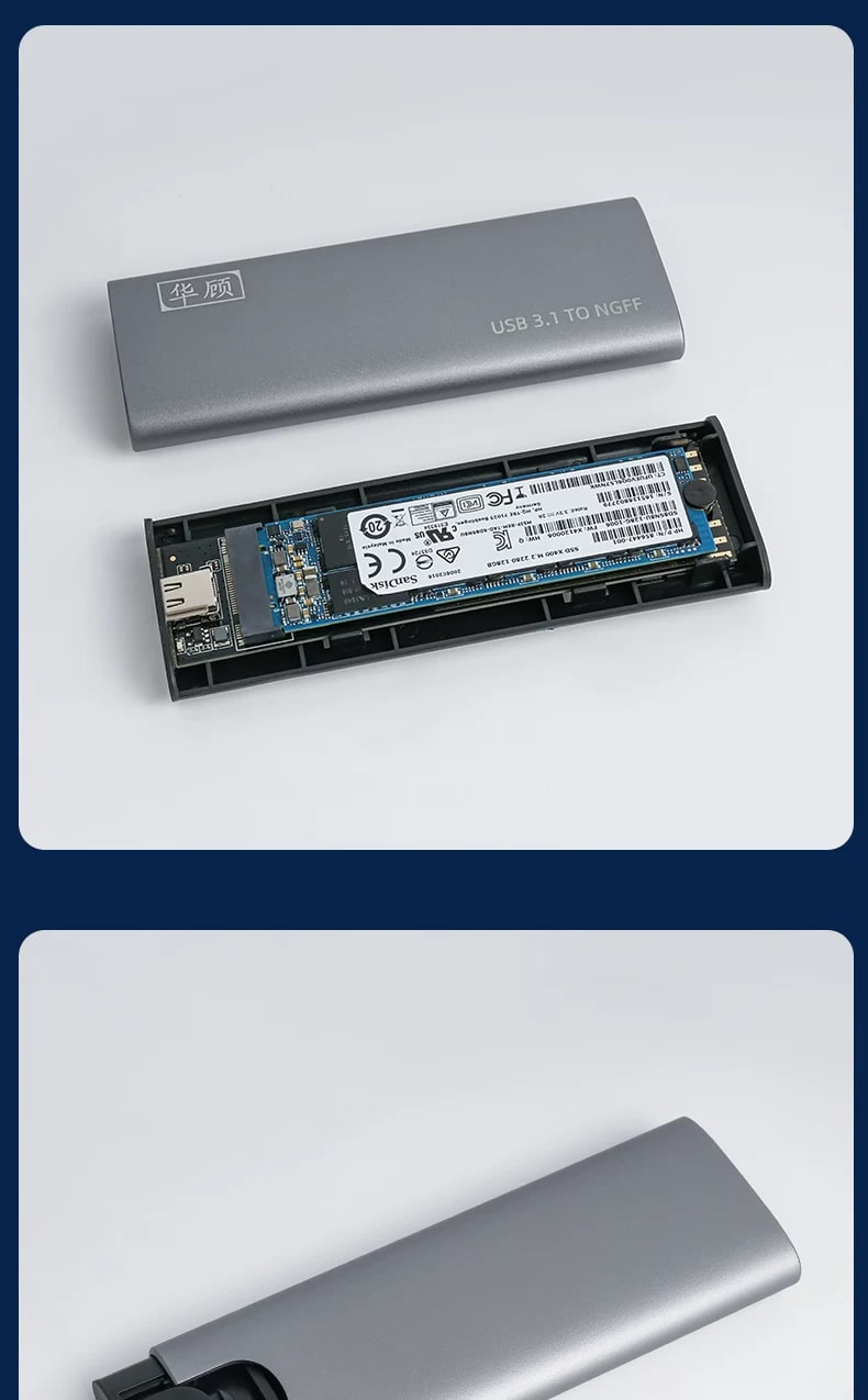 USB-C M.2 NVMe and SATA SSD Enclosure photo 2