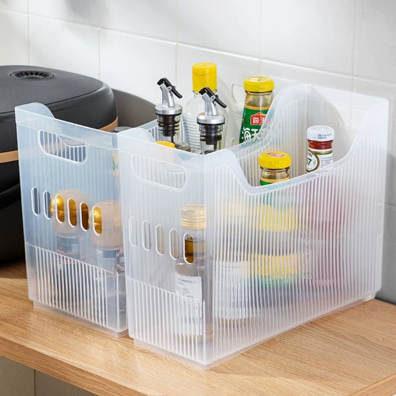 Transparent PP Plastic Rolling Storage Basket with Handles — Home & Furniture on G+ Market