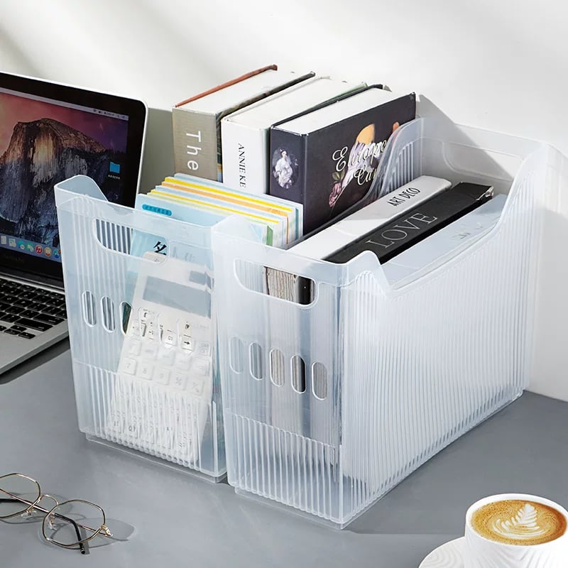 Transparent PP Plastic Rolling Storage Basket with Handles photo 2