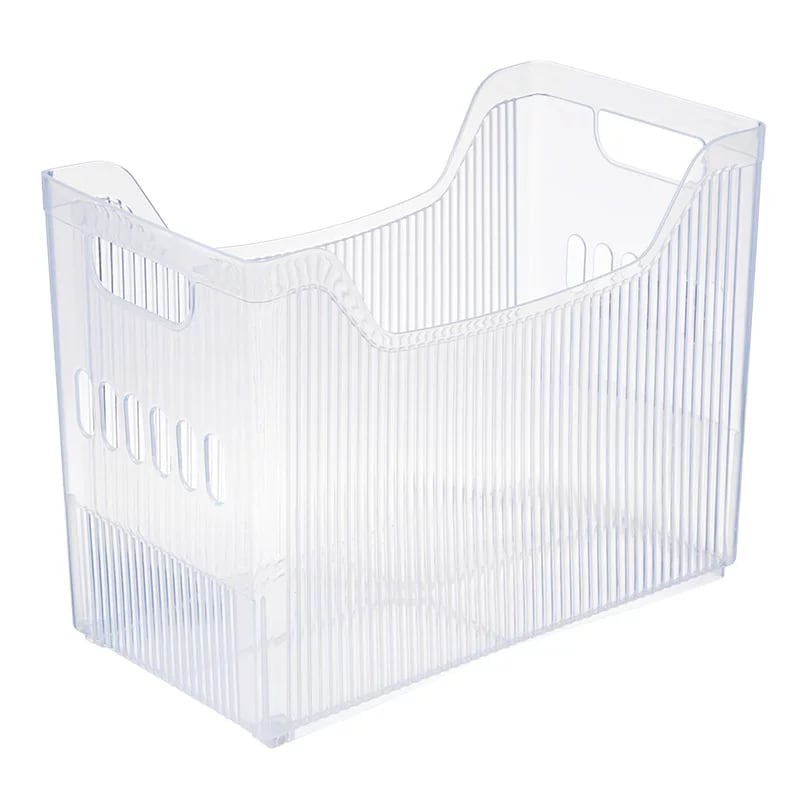 Transparent PP Plastic Rolling Storage Basket with Handles photo 5