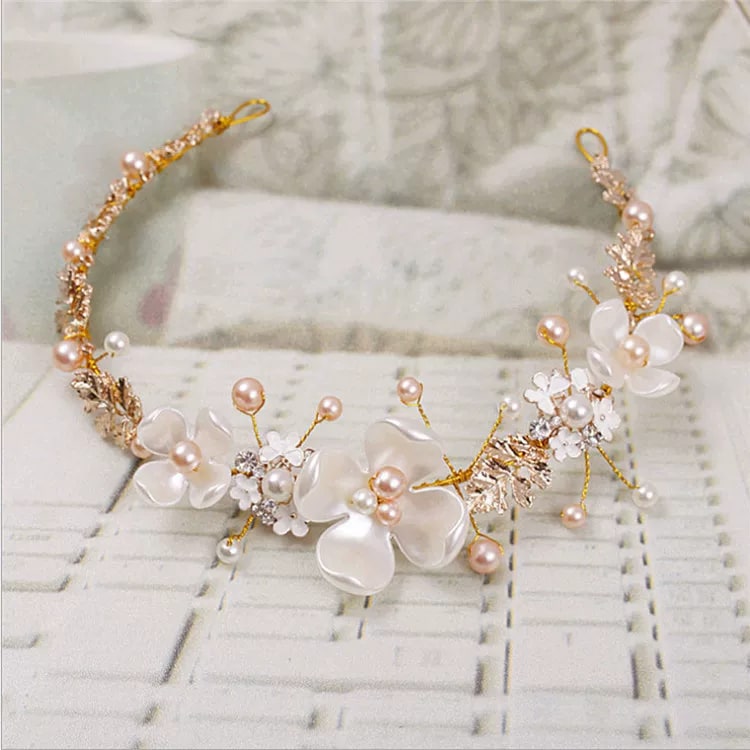 Girls' Flower and Pearl Hair Vine photo 6