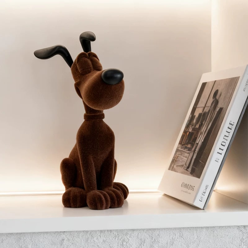 Flocked Puppy Figurine Desk Ornament — Home & Furniture on G+ Market