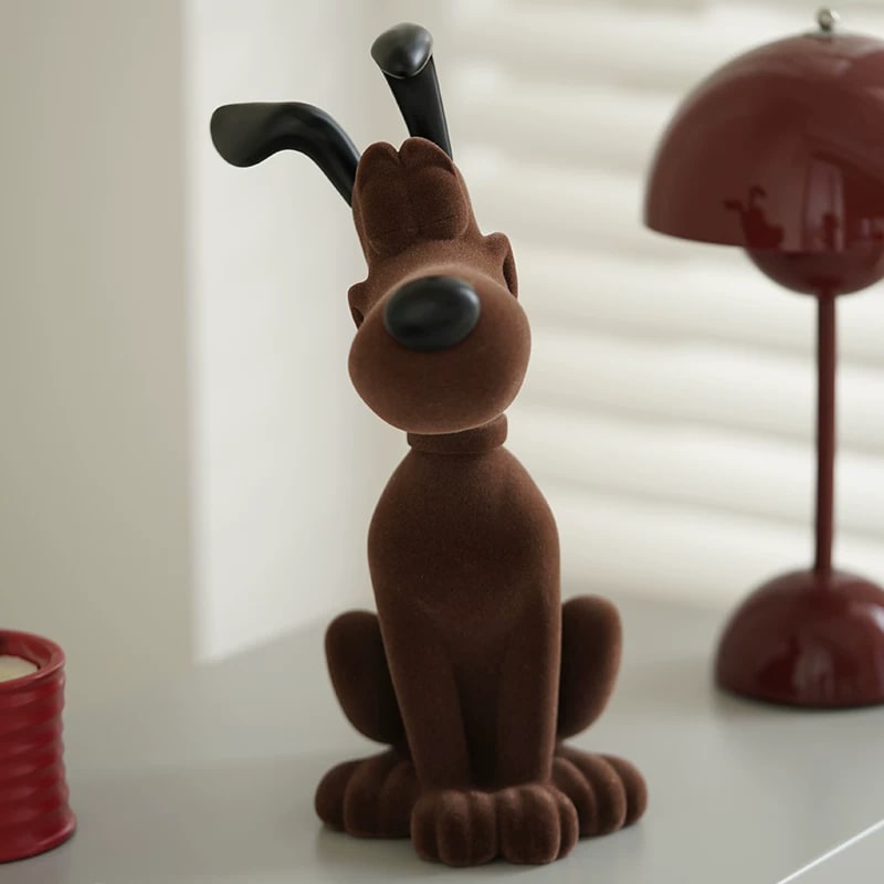 Flocked Puppy Figurine Desk Ornament photo 3