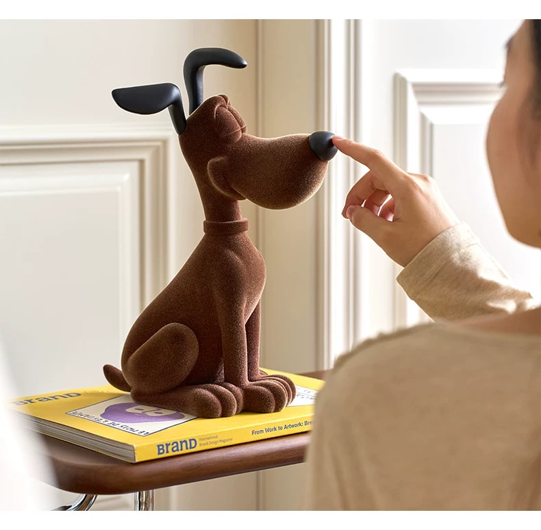 Flocked Puppy Figurine Desk Ornament photo 5