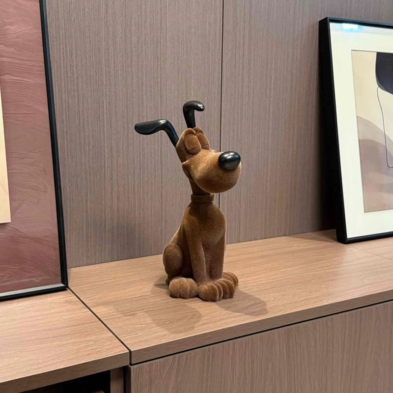 Flocked Puppy Figurine Desk Ornament photo 2