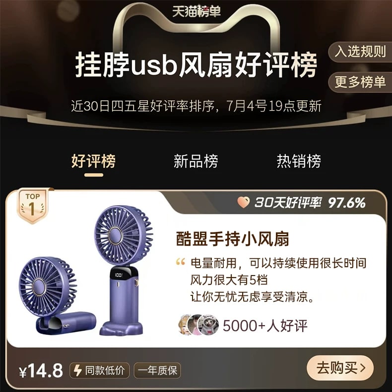 Handheld and Neck USB Fan with Digital Battery Display — Electronics on G+ Market
