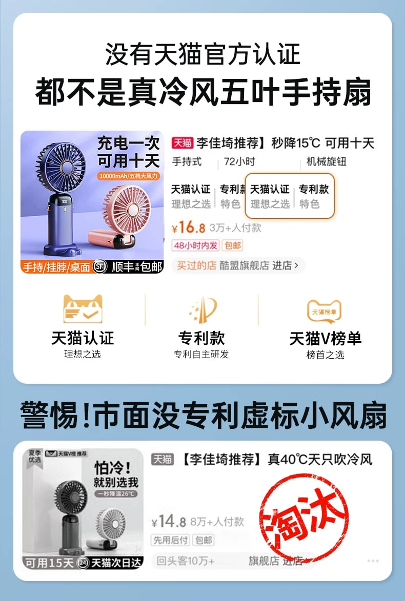 Handheld and Neck USB Fan with Digital Battery Display photo 2