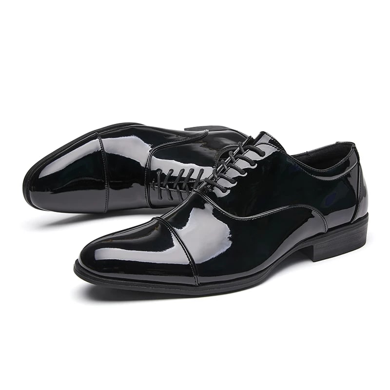 RECOBA Men's Patent Leather Oxford Dress Shoes