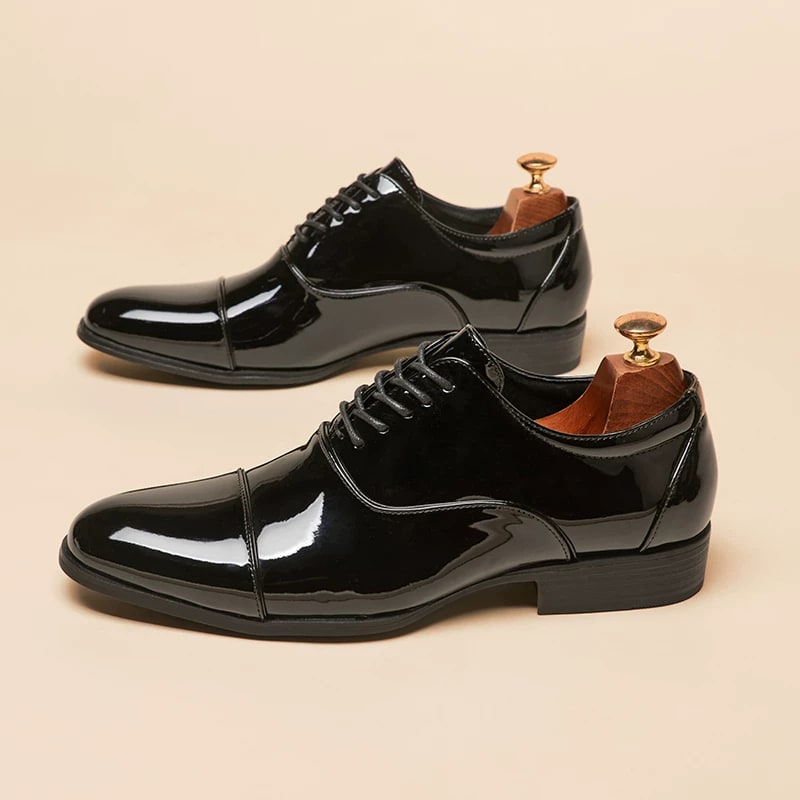 RECOBA Men's Patent Leather Oxford Dress Shoes photo 5