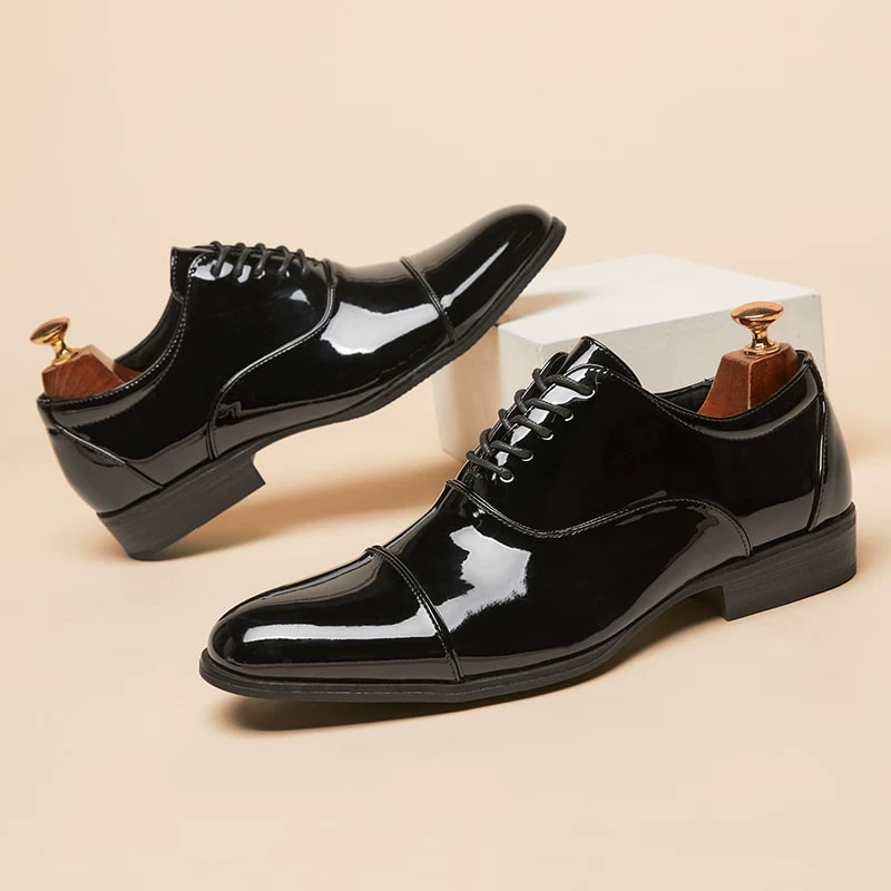 RECOBA Men's Patent Leather Oxford Dress Shoes photo 2