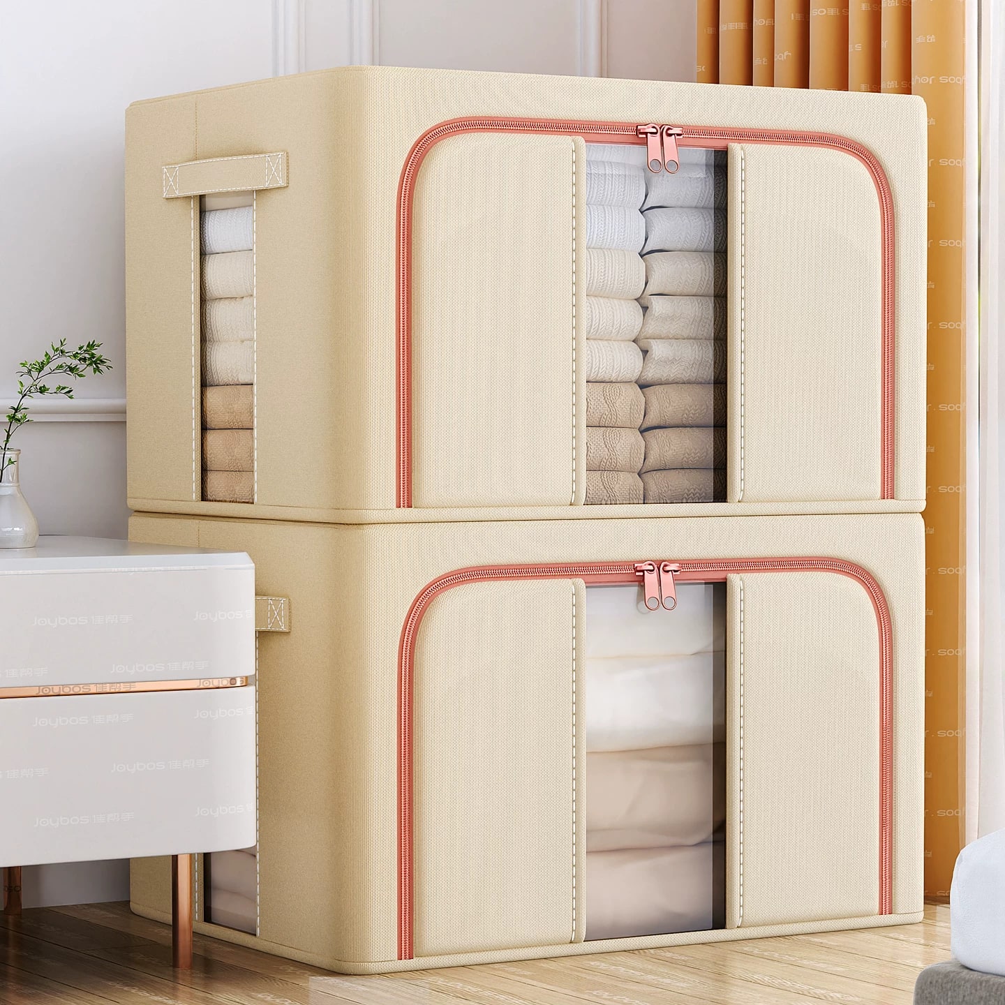 Cotton Fabric Storage Box with See-Through Window — Home & Furniture on G+ Market