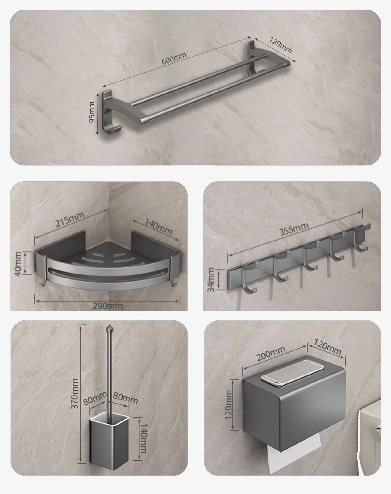 Gunmetal Aluminium Folding Towel Rack Wall Rail — Home & Furniture on G+ Market