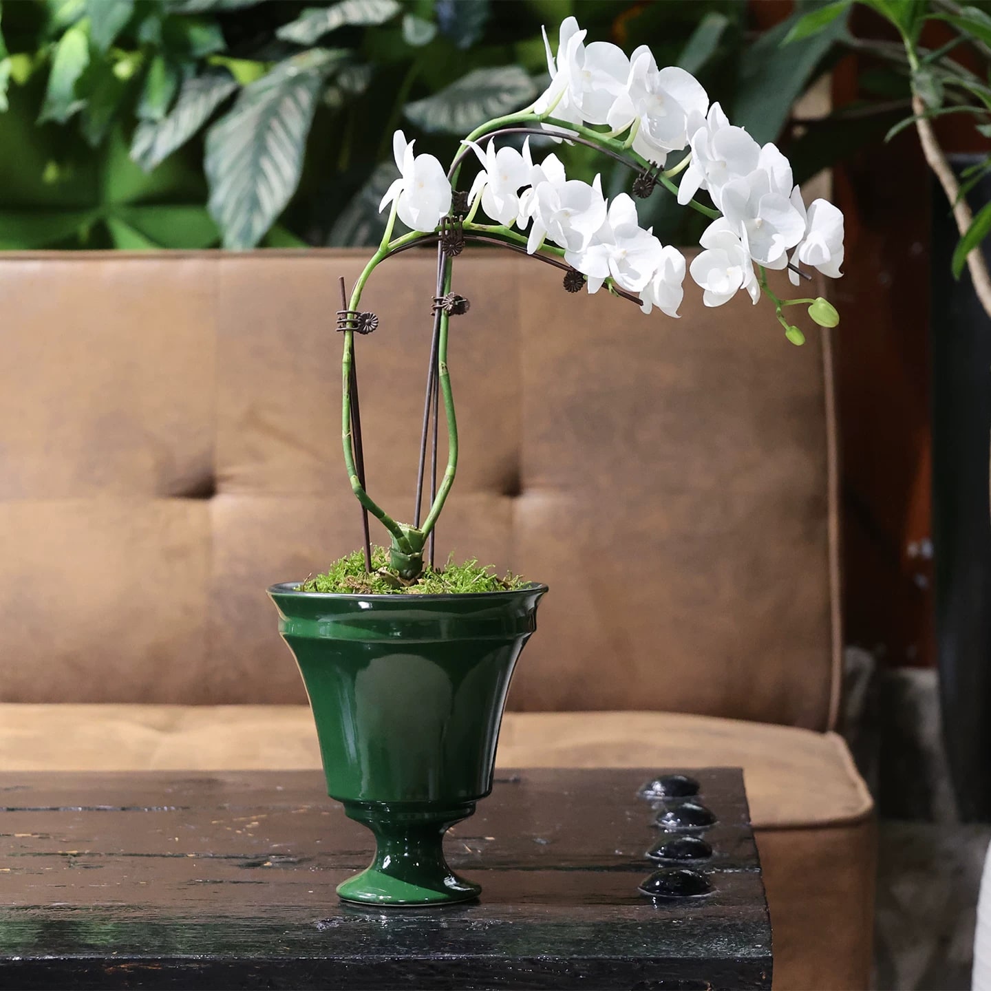 Nordic Ceramic Trumpet Vase on a Tall Foot photo 3