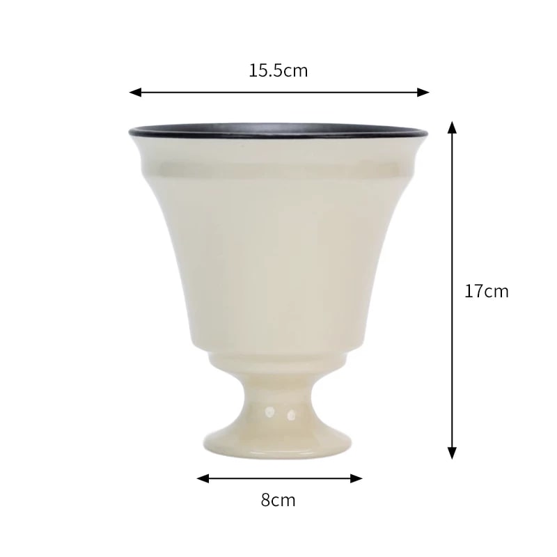 Nordic Ceramic Trumpet Vase on a Tall Foot photo 2
