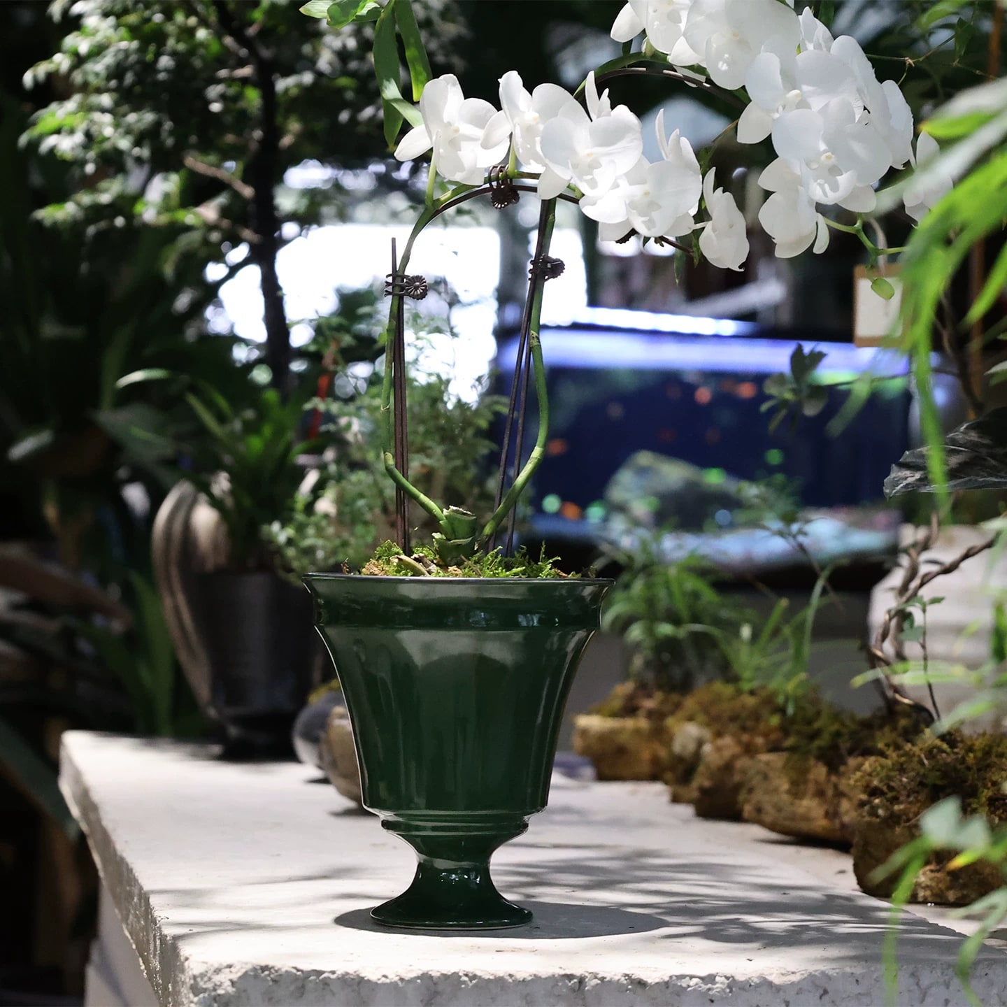 Nordic Ceramic Trumpet Vase on a Tall Foot photo 5