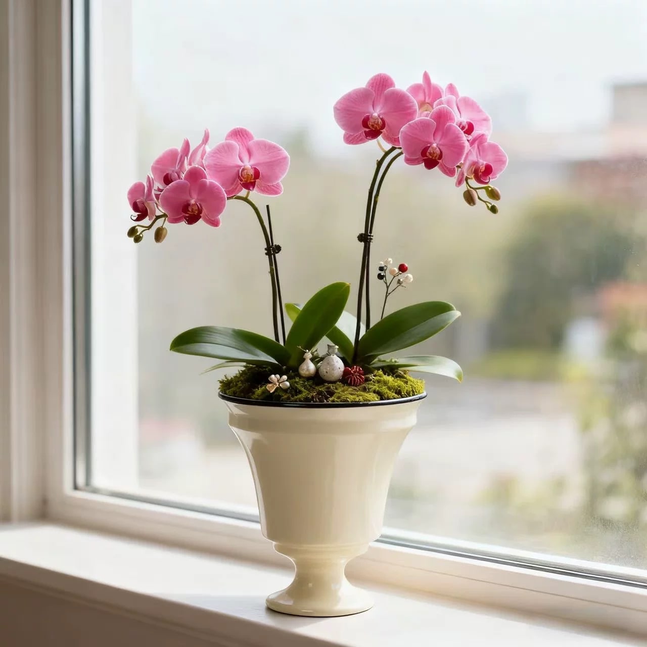Nordic Ceramic Trumpet Vase on a Tall Foot photo 4