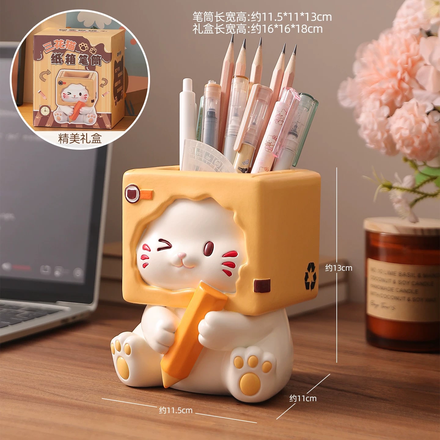 Resin Character Pen Pot, Desk Ornament photo 6