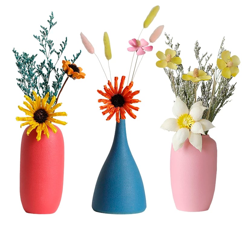 Nordic Ceramic Bud Vase Set with Dried Flowers — Home & Furniture on G+ Market
