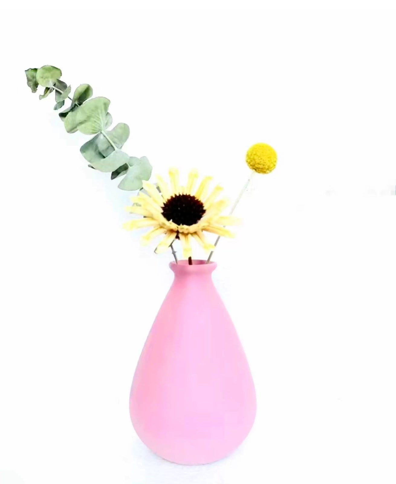 Nordic Ceramic Bud Vase Set with Dried Flowers photo 6