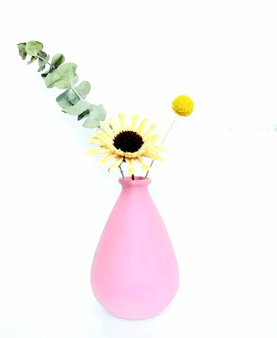 Nordic Ceramic Bud Vase Set with Dried Flowers photo 2
