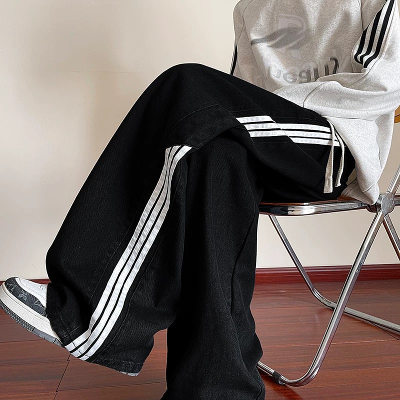 Men's Striped Wide-Leg Jeans photo 5