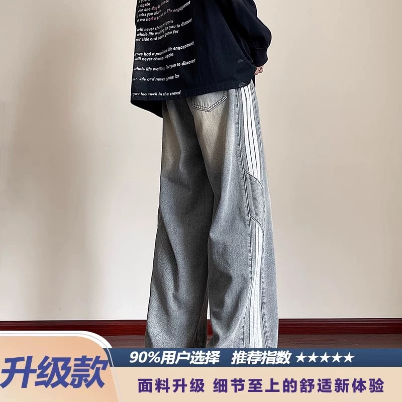 Men's Striped Wide-Leg Jeans photo 6