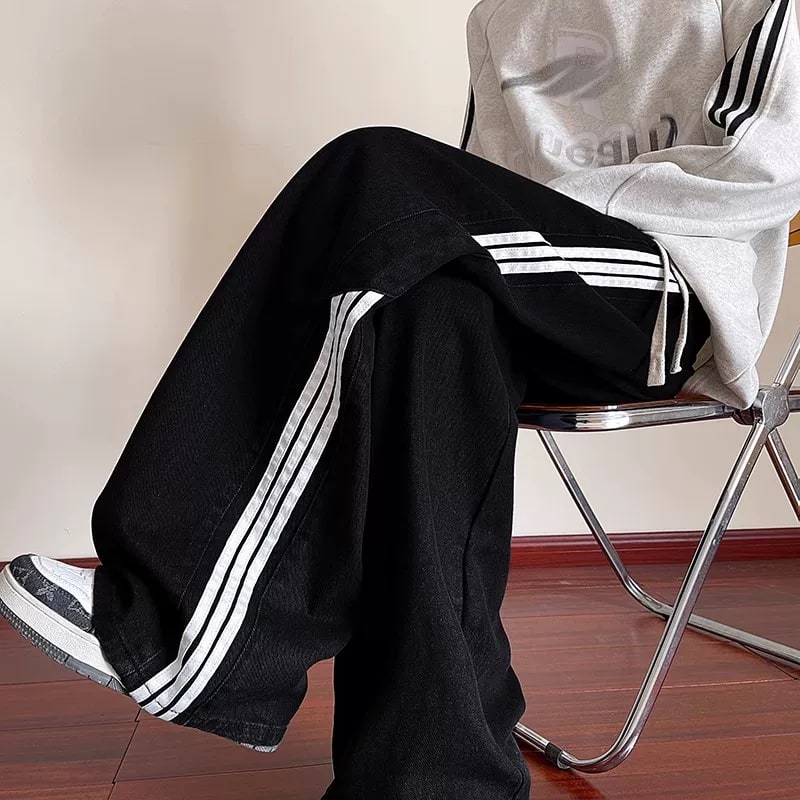 Men's Striped Wide-Leg Jeans photo 3