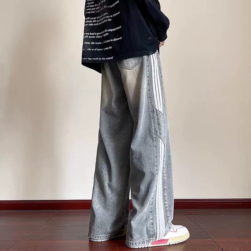 Men's Striped Wide-Leg Jeans — Fashion on G+ Market