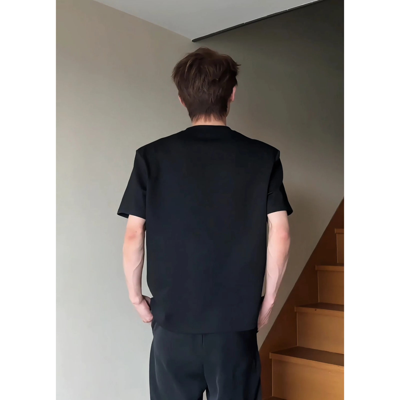 Structured Shoulder Cotton Blend T-Shirt photo 5