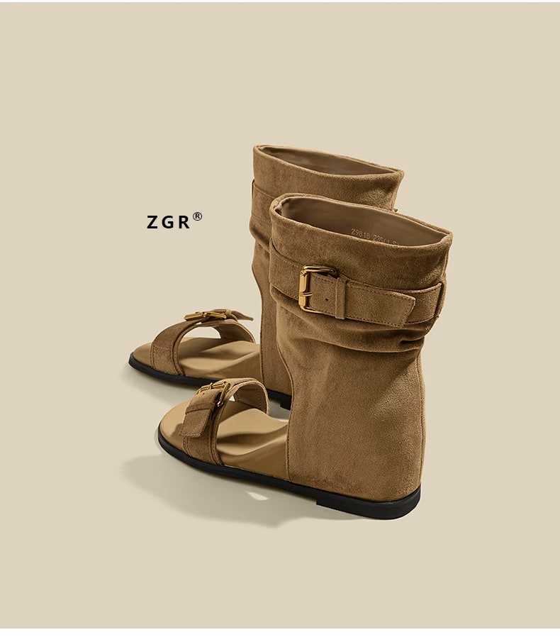 ZGR Women's Summer Retro Stacked Boots with Hidden Heel — Fashion on G+ Market