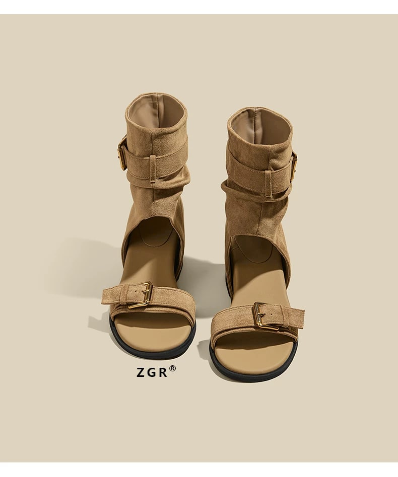 ZGR Women's Summer Retro Stacked Boots with Hidden Heel photo 2