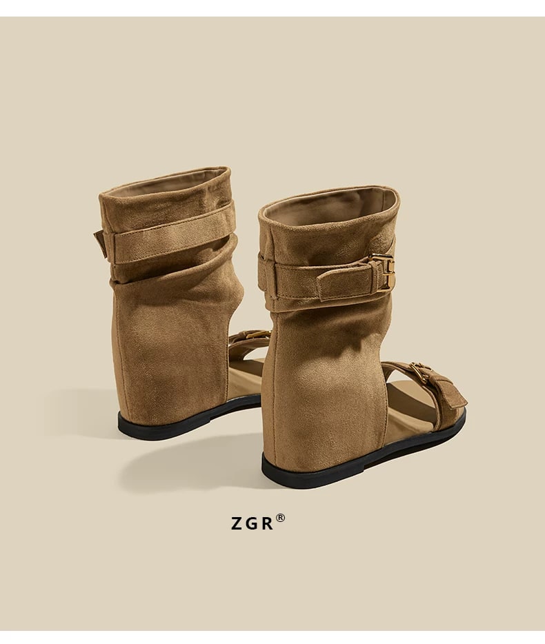 ZGR Women's Summer Retro Stacked Boots with Hidden Heel photo 3