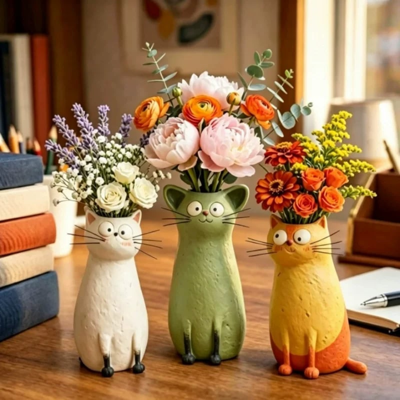 Hand-Painted Resin Cat Bud Vase — Home & Furniture on G+ Market