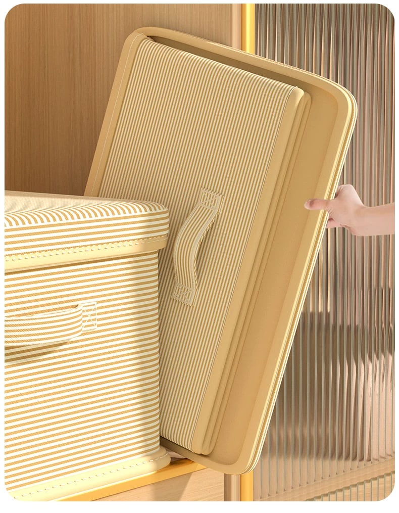 Foldable Nonwoven Clothes Storage Box with Lid photo 2