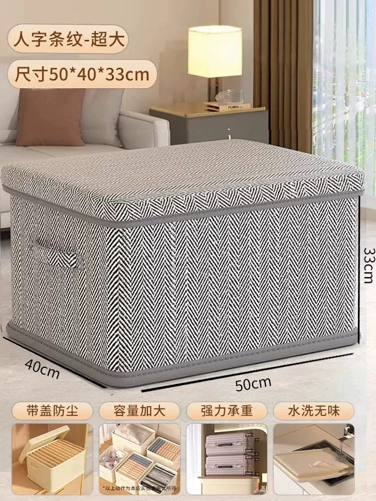 Foldable Nonwoven Clothes Storage Box with Lid photo 6