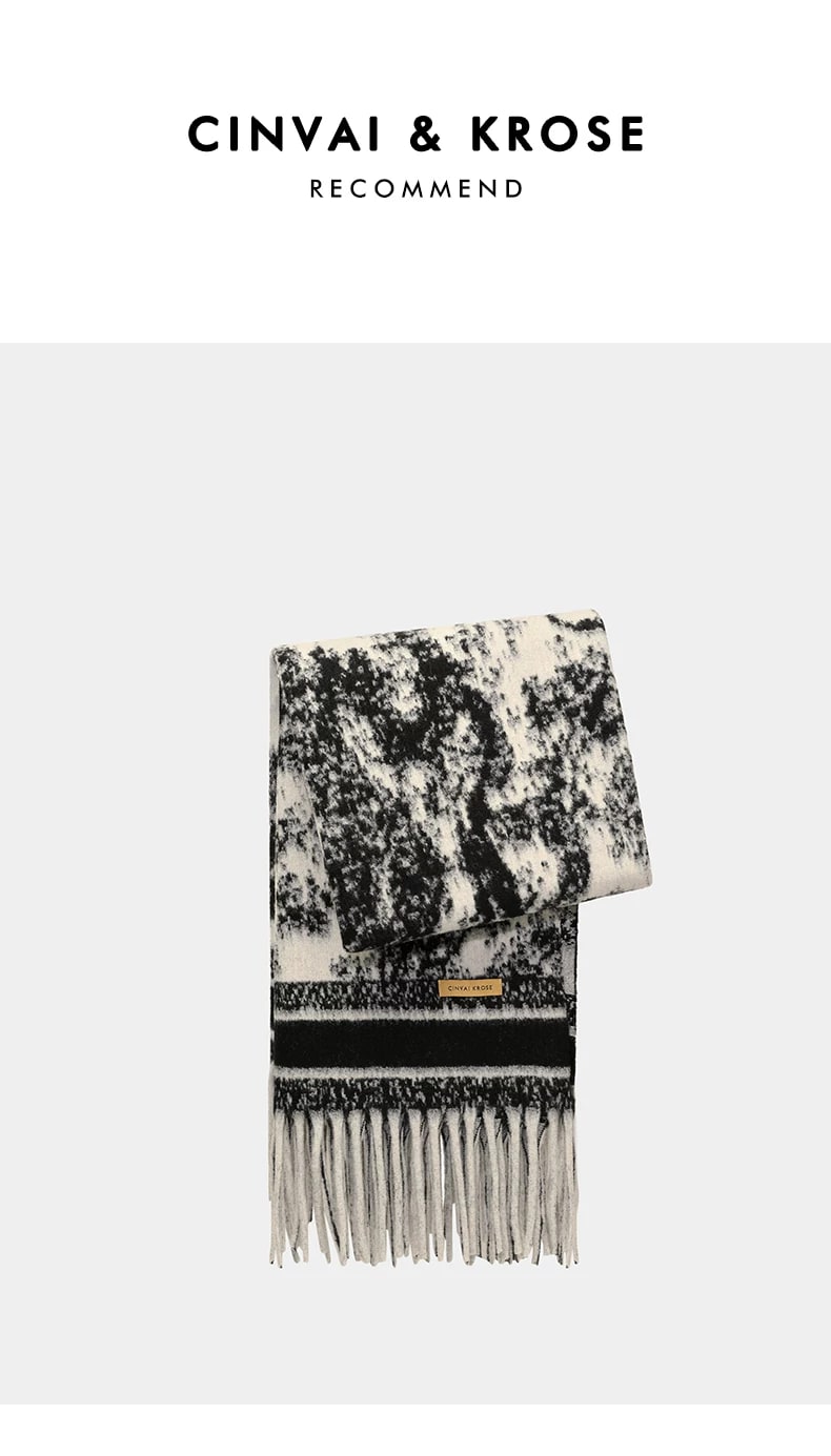 CinvaiKrose Ink-Wash Print Shawl Wrap, 190cm