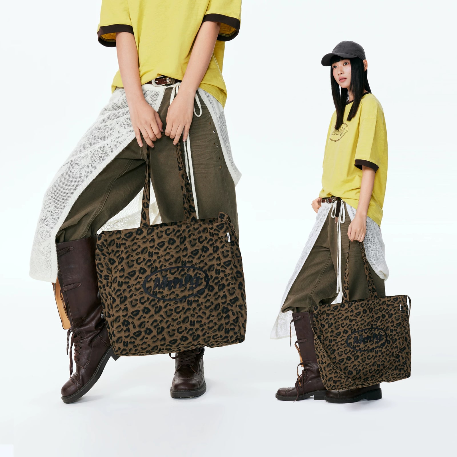 MMLG Leopard Print Canvas Tote Shoulder Bag photo 5