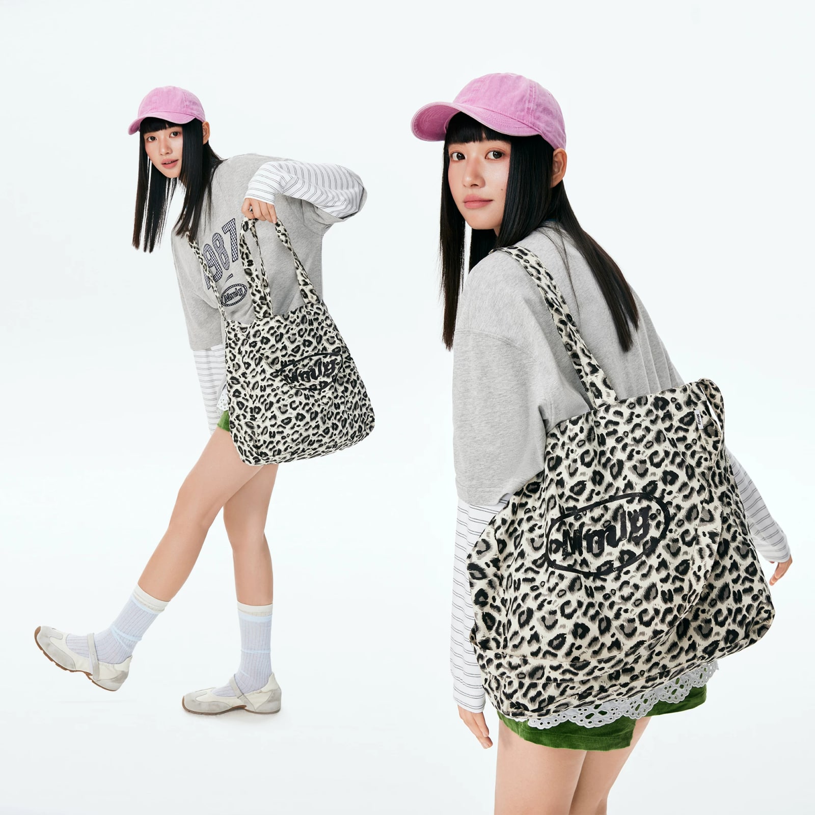 MMLG Leopard Print Canvas Tote Shoulder Bag photo 6