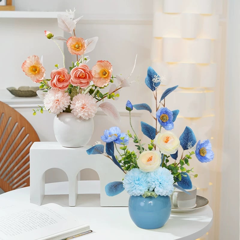 Artificial Flower Bouquet with Ceramic Vase Set — Home & Furniture on G+ Market