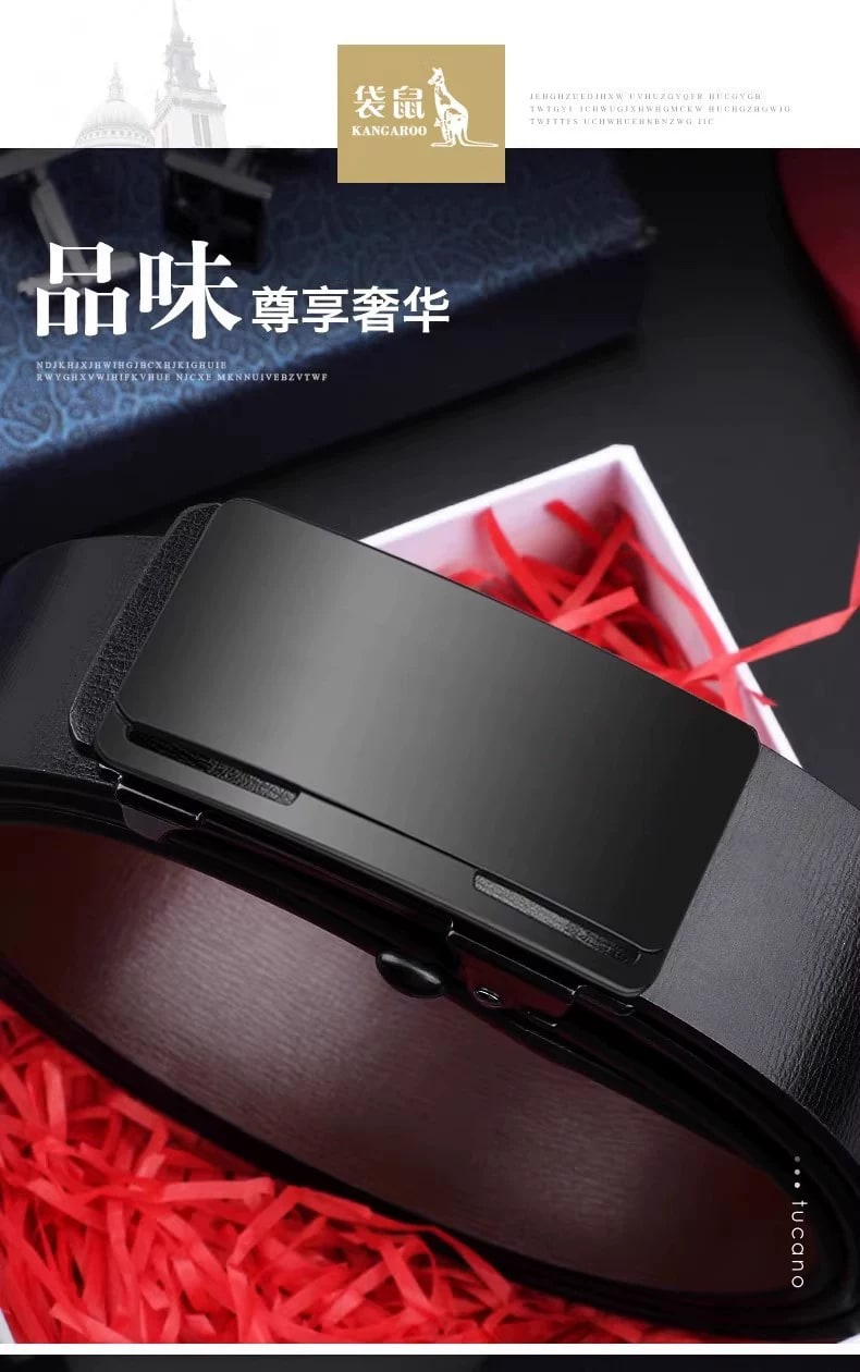 KANGAROO Mens Leather Belt with Ratchet Buckle photo 6