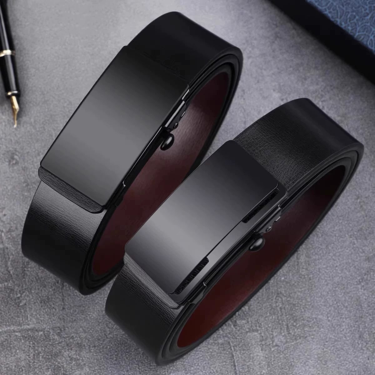 KANGAROO Mens Leather Belt with Ratchet Buckle photo 4
