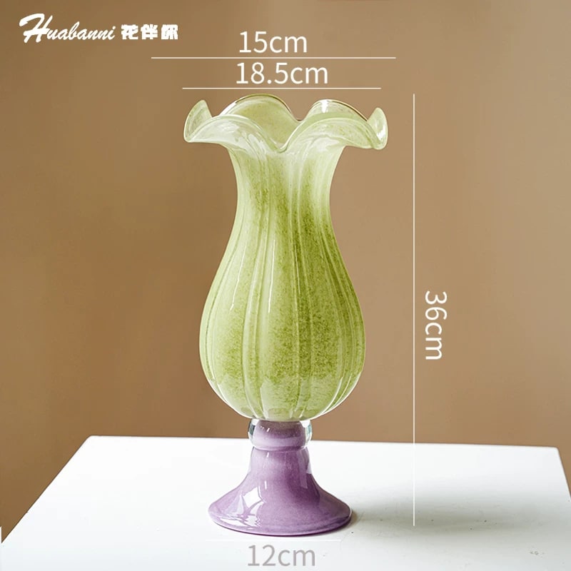 Coloured Glass Goblet Vase, Small to Large photo 3
