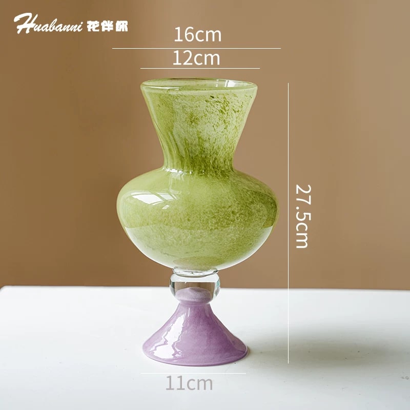 Coloured Glass Goblet Vase, Small to Large photo 2