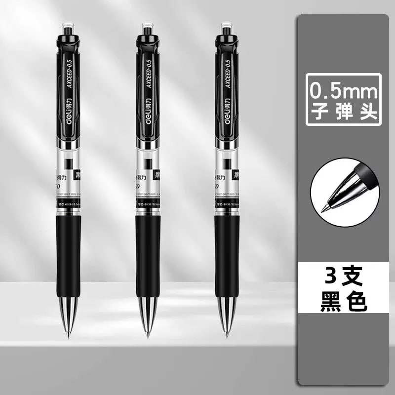 Deli Retractable Gel Pen 0.5mm Black photo 4