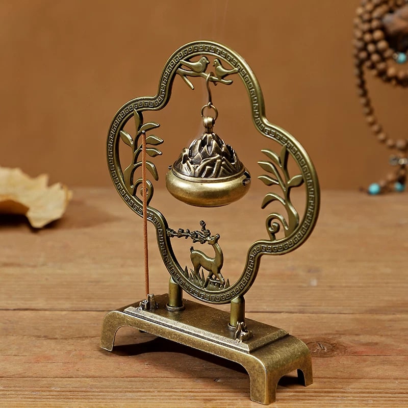 Hanging Alloy Incense Burner with Deer and Cloud Frame — Home & Furniture on G+ Market